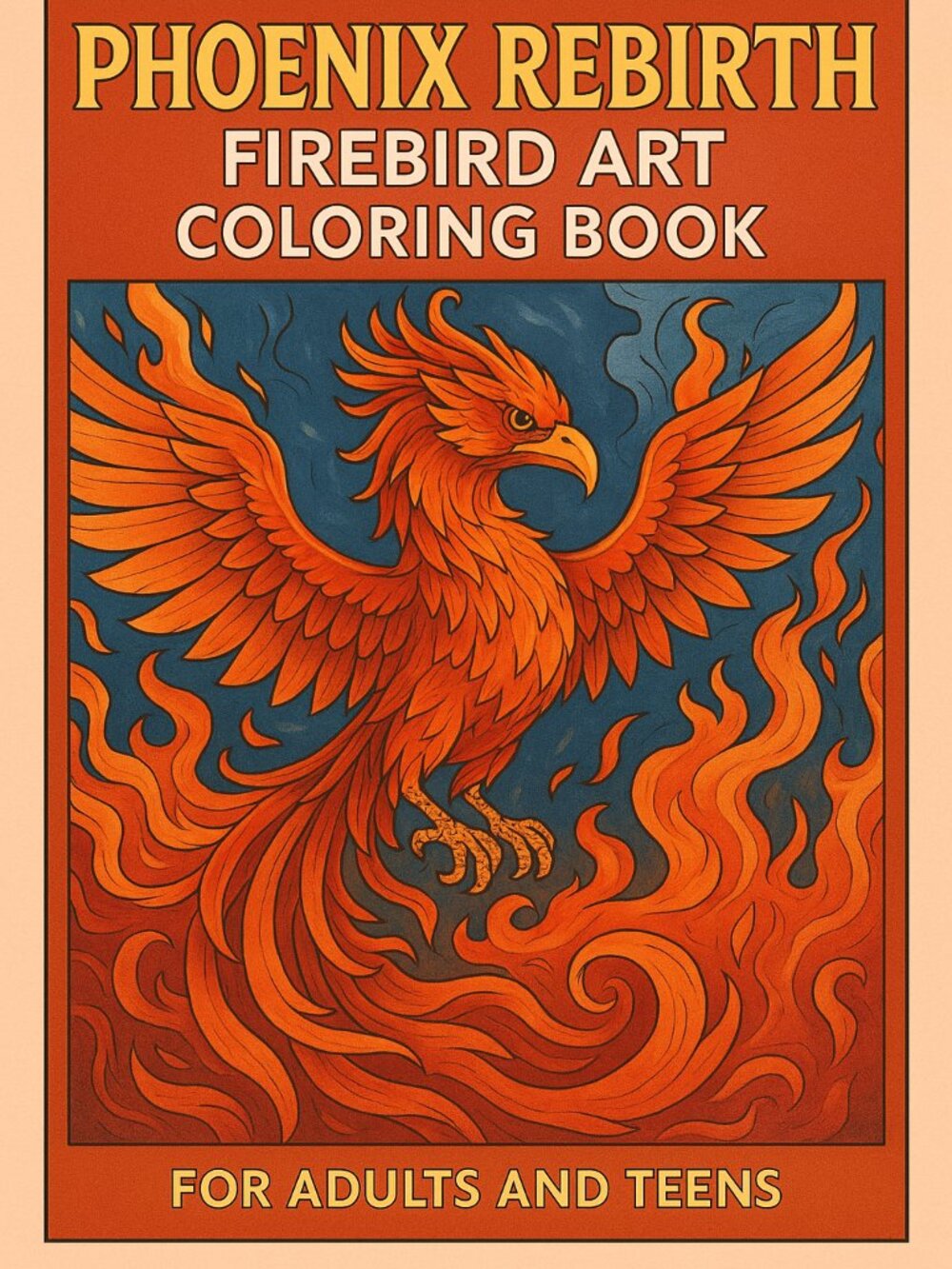 Phoenix Rebirth Firebird Art Coloring Sheets For Adults and Teens